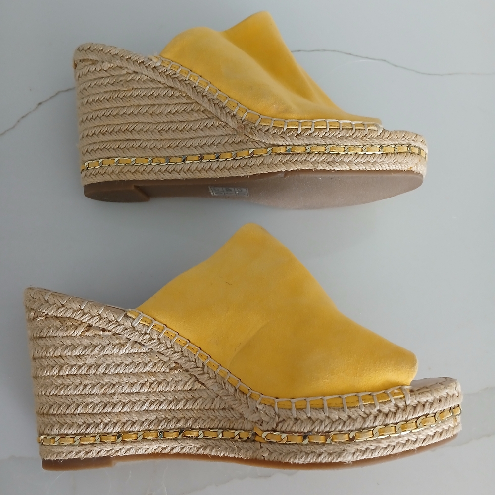 Karl Lagerfeld Yellow Wedge Espadrilles